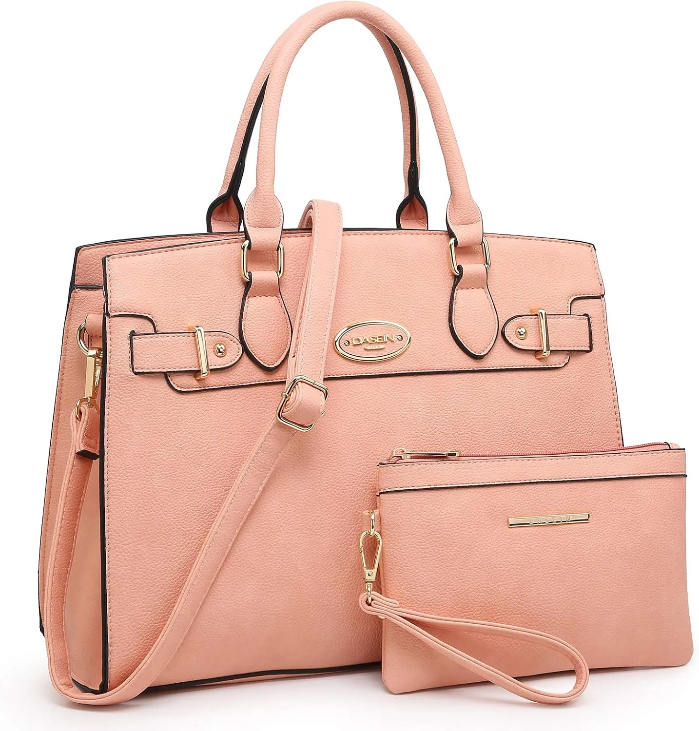 Dasein Women Handbags and Purses Ladies Shoulder Bag Top Handle Satchel Tote Work Bag with Matching Clutch
