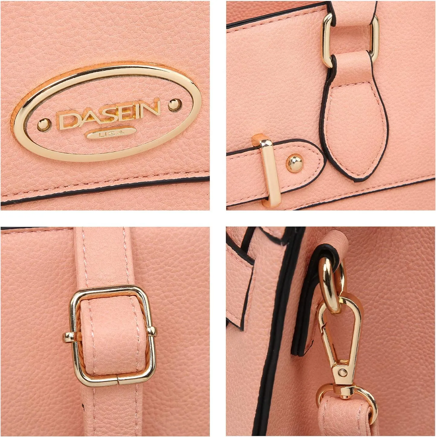 Dasein Women Handbags and Purses Ladies Shoulder Bag Top Handle Satchel Tote Work Bag with Matching Clutch