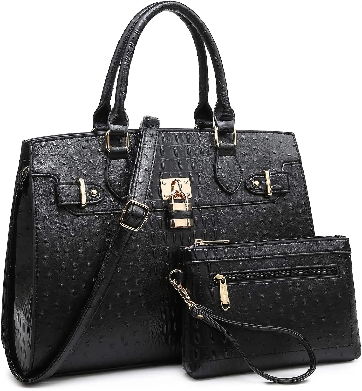 Dasein Women Handbags and Purses Ladies Shoulder Bag Top Handle Satchel Tote Work Bag with Matching Clutch