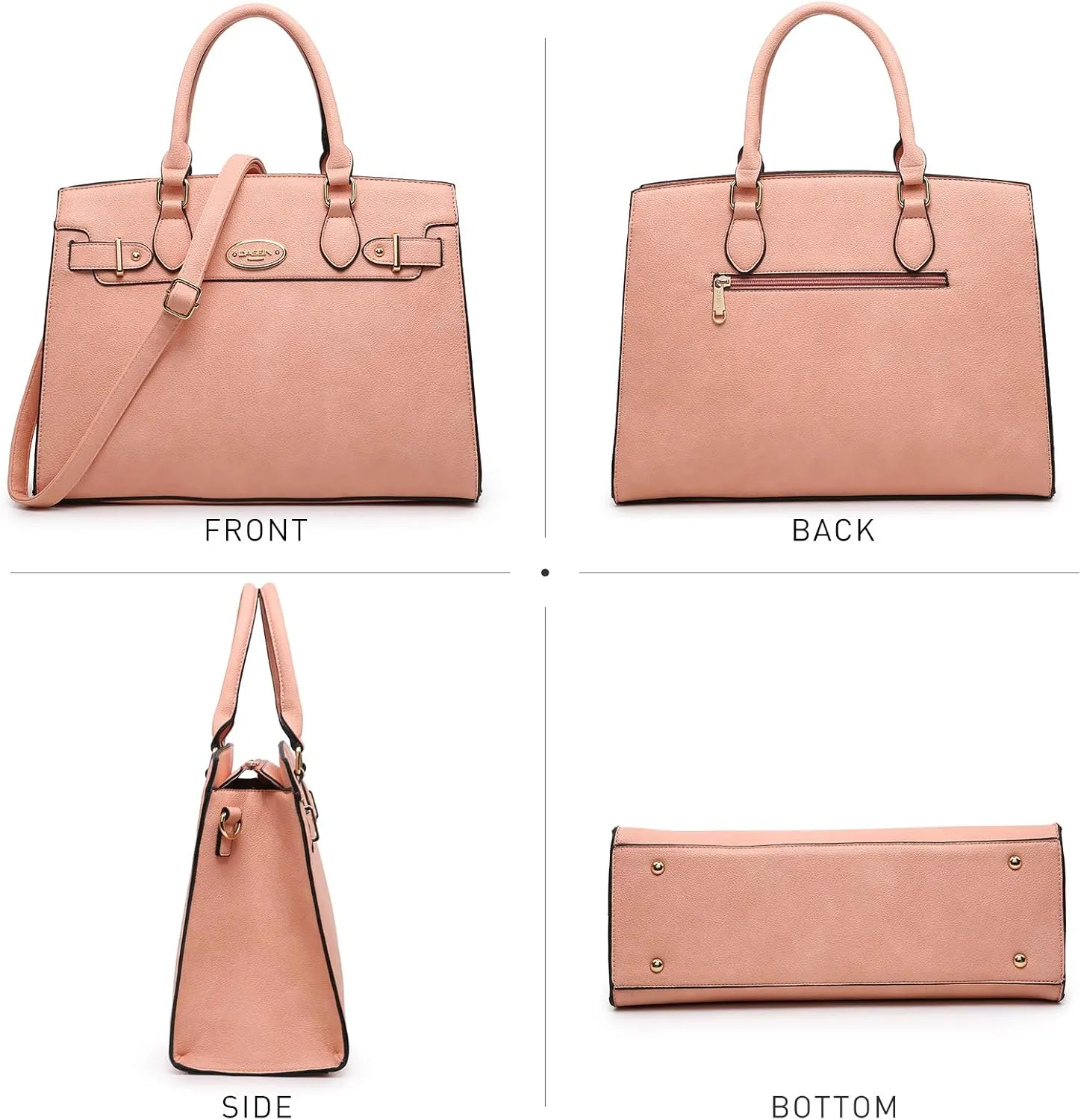 Dasein Women Handbags and Purses Ladies Shoulder Bag Top Handle Satchel Tote Work Bag with Matching Clutch