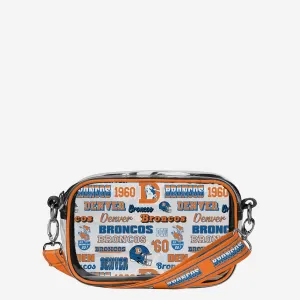 Denver Broncos Repeat Retro Print Clear Crossbody Bag
