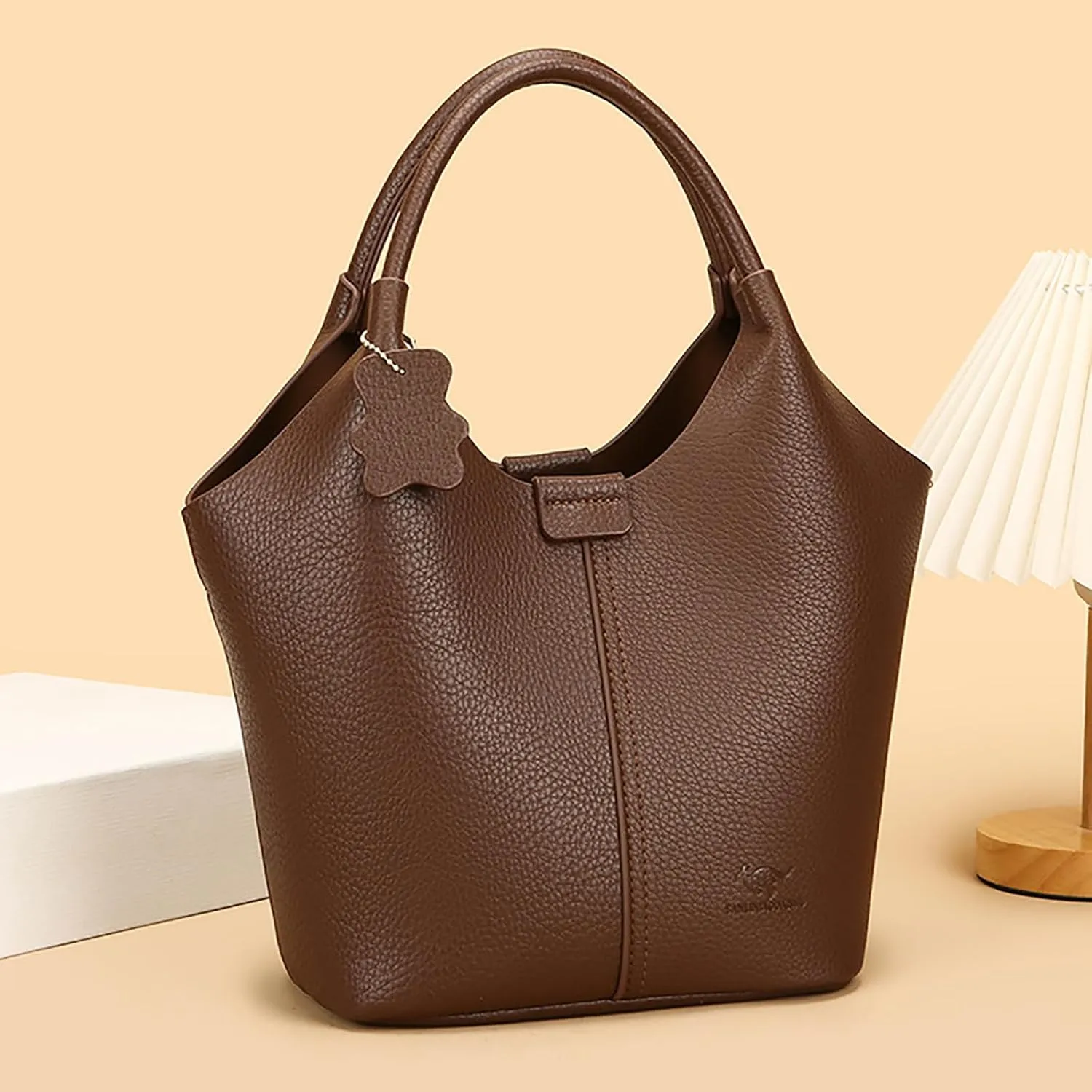 Designer Real Genuine Leather Bucket Handbag For Women Crossbody Bags With Shoulder Strap For Women