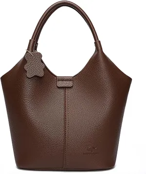 Designer Real Genuine Leather Bucket Handbag For Women Crossbody Bags With Shoulder Strap For Women