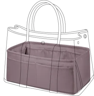 DGAZ Silky Purse Organizer Insert, Luxury Handbag & Tote Organizer, Simplicity bag organizer Fits Garden Party 30/36Bags（Konjac Purple，GP30）