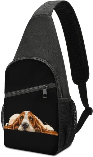 Dog Breed Basset Hound Crossbody Shoulder Bag Sling Backpack Travel Hiking Daypack Casual Chest Pack For Women Man One Size