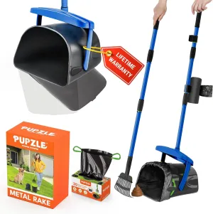 Dog Pooper Scooper with Bag Attachment, 40" Long Handle Pooper Scooper for Large Dogs, Dog Poop Scoop for Yard, Large Capacity Swivel Bin and Rake with 25 Refill Bags for Dogs