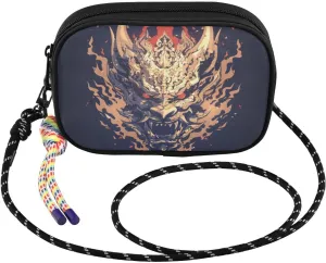 Dragon Head Chinese Crossbody Bags for Women Cell Phone Purses Women's Shoulder Handbag Wallet Purse with Rope Pendant