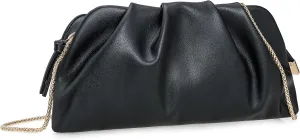 Dressy PU Clutch Purse for Women Formal Soft Pleated Vegan Leather Evening Bag for Wedding/Prom/Cocktail Party
