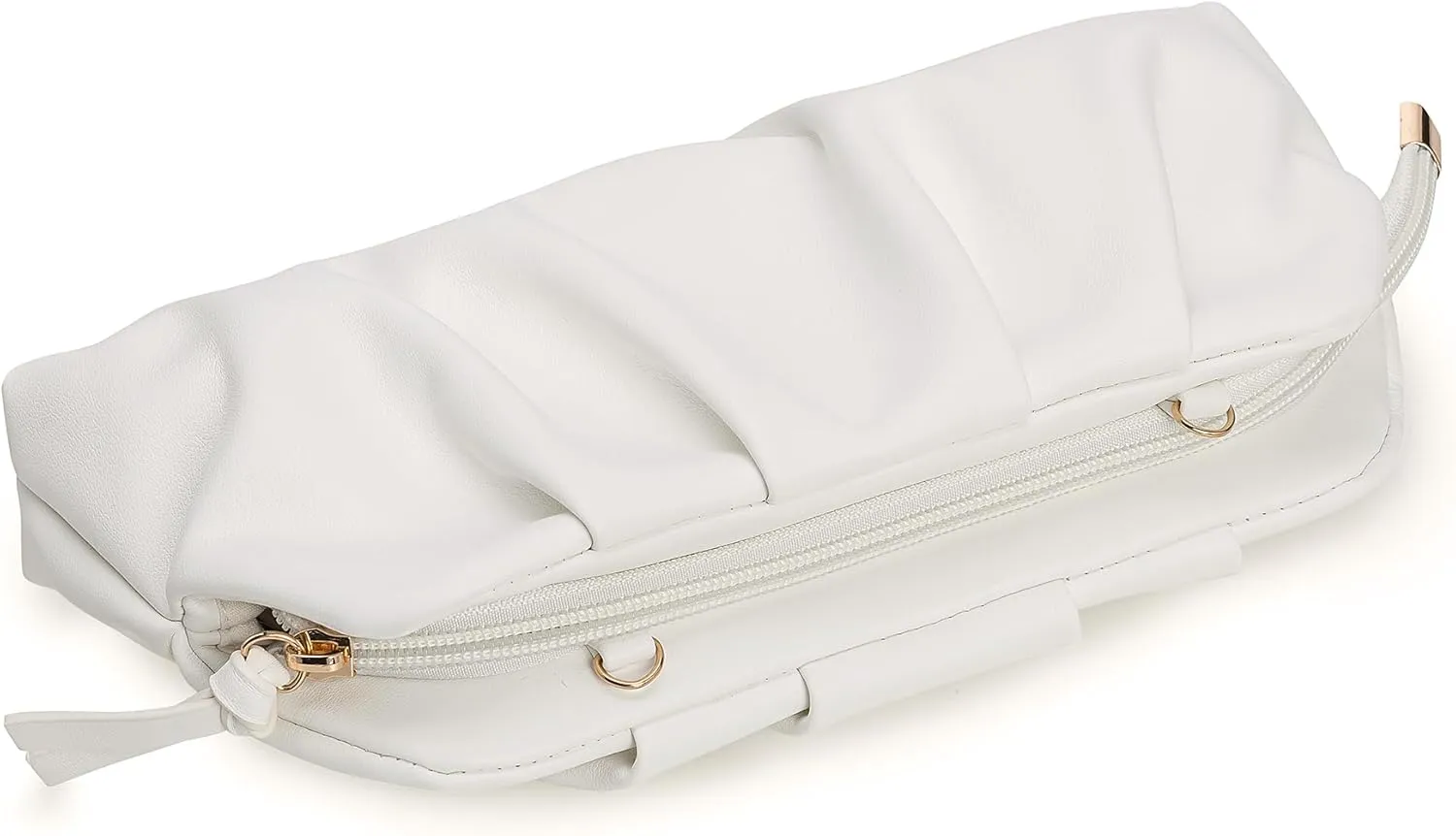 Dressy PU Clutch Purse for Women Formal Soft Pleated Vegan Leather Evening Bag for Wedding/Prom/Cocktail Party