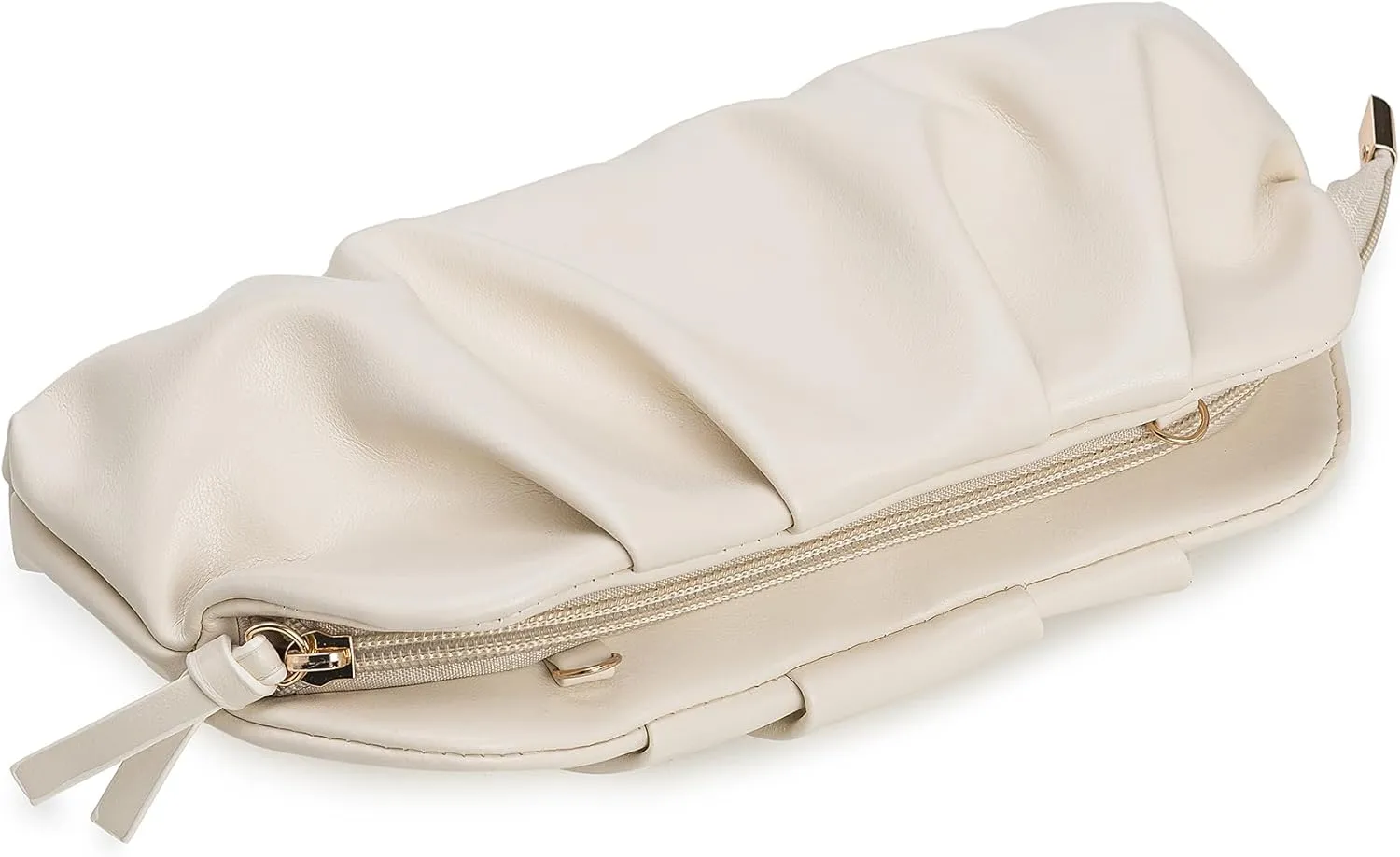 Dressy PU Clutch Purse for Women Formal Soft Pleated Vegan Leather Evening Bag for Wedding/Prom/Cocktail Party
