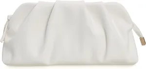 Dressy PU Clutch Purse for Women Formal Soft Pleated Vegan Leather Evening Bag for Wedding/Prom/Cocktail Party