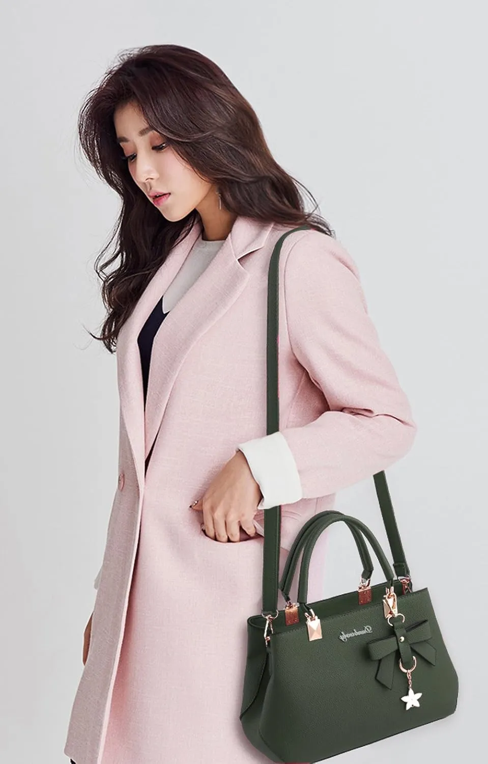 Dreubea Womens Handbag Tote Shoulder Purse Leather Crossbody Bag