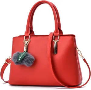 Dreubea Women's Leather Handbag Tote Shoulder Bag Crossbody Purse