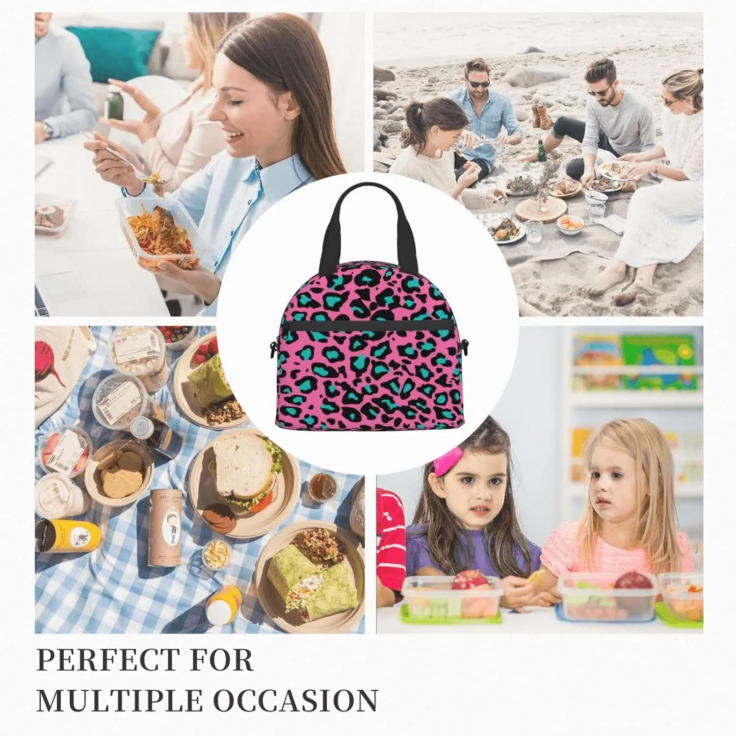Dutch Windmill,Insulated Reusable Lunch Bag Adult Large Lunch Box for Women and Men,Spring Flowers with Dutch Windmill,Adjustable Shoulder Strap,Front Zipper Pocket,Multicolor