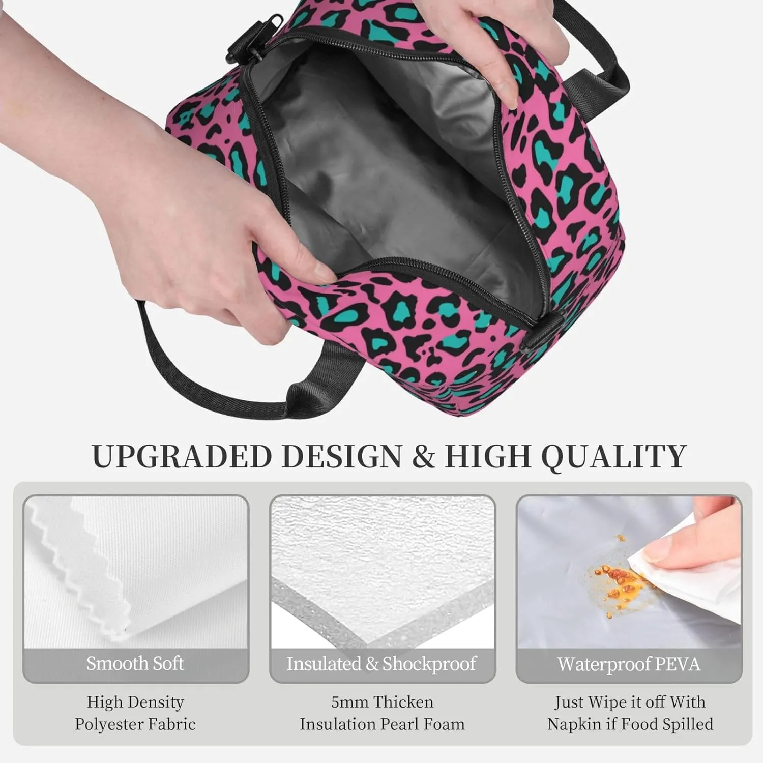 Dutch Windmill,Insulated Reusable Lunch Bag Adult Large Lunch Box for Women and Men,Spring Flowers with Dutch Windmill,Adjustable Shoulder Strap,Front Zipper Pocket,Multicolor
