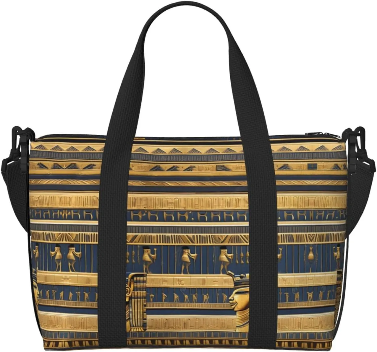 Egyptian Pharaonic Frescoes Travel Duffel Bag Tote Carry On Luggage Bag Water Resistant Weekender Overnight Bags For Foldable