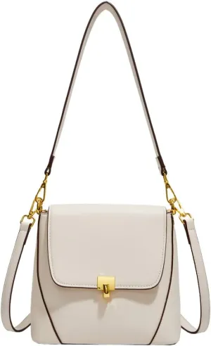 Elegant Crossbody Shoulder Bag with Gold Hardware, Adjustable Strap,Vertical Underarm Bag