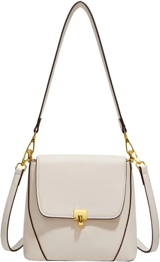 Elegant Crossbody Shoulder Bag with Gold Hardware, Adjustable Strap,Vertical Underarm Bag