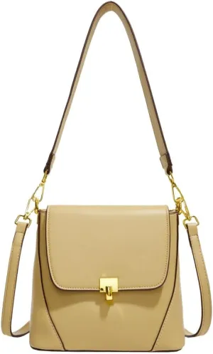 Elegant Crossbody Shoulder Bag with Gold Hardware, Adjustable Strap,Vertical Underarm Bag
