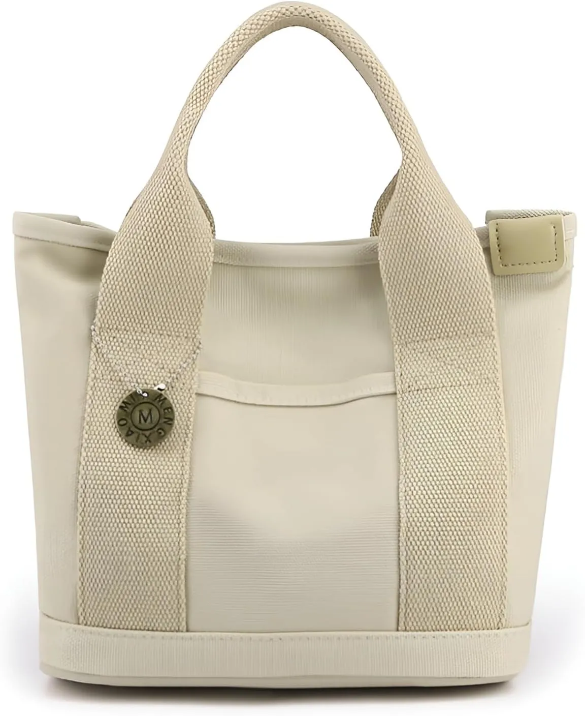 Ellniges]【British Style Canvas Handbag Women's Structured Square Tote | 5 Compartments Shopping Bag | Breathable Unlined Design for Commuting/Leisure | Lightweight Crossbody Purse Organizer