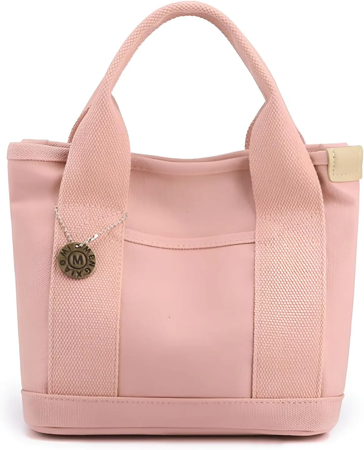 Ellniges]【British Style Canvas Handbag Women's Structured Square Tote | 5 Compartments Shopping Bag | Breathable Unlined Design for Commuting/Leisure | Lightweight Crossbody Purse Organizer