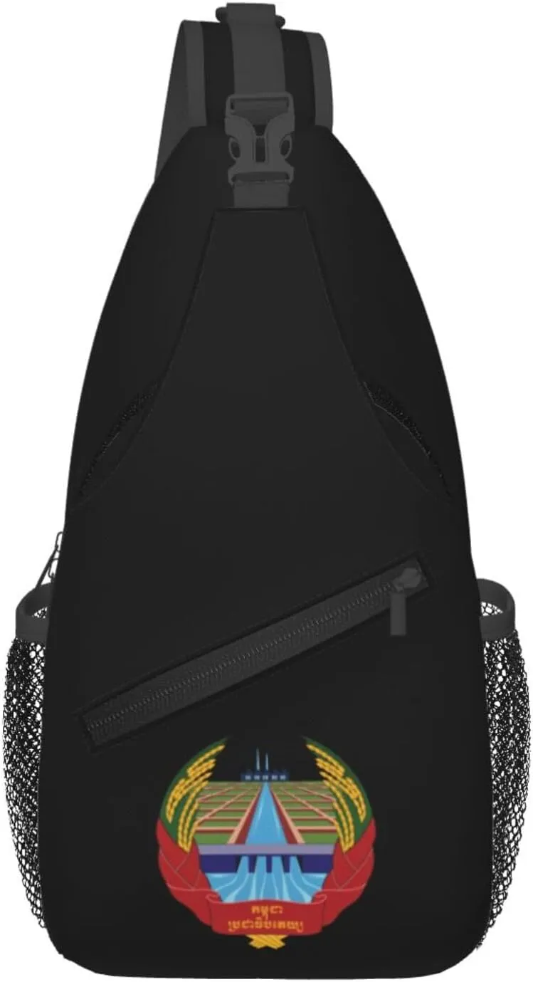 Emblem of Democratic Kampuchea Crossbody Bags For Women Men Chest Backpack Gym Shoulder Bag Travel Outdoor Sports Casual Crossbody Bags