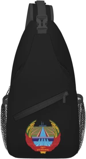 Emblem of Democratic Kampuchea Crossbody Bags For Women Men Chest Backpack Gym Shoulder Bag Travel Outdoor Sports Casual Crossbody Bags