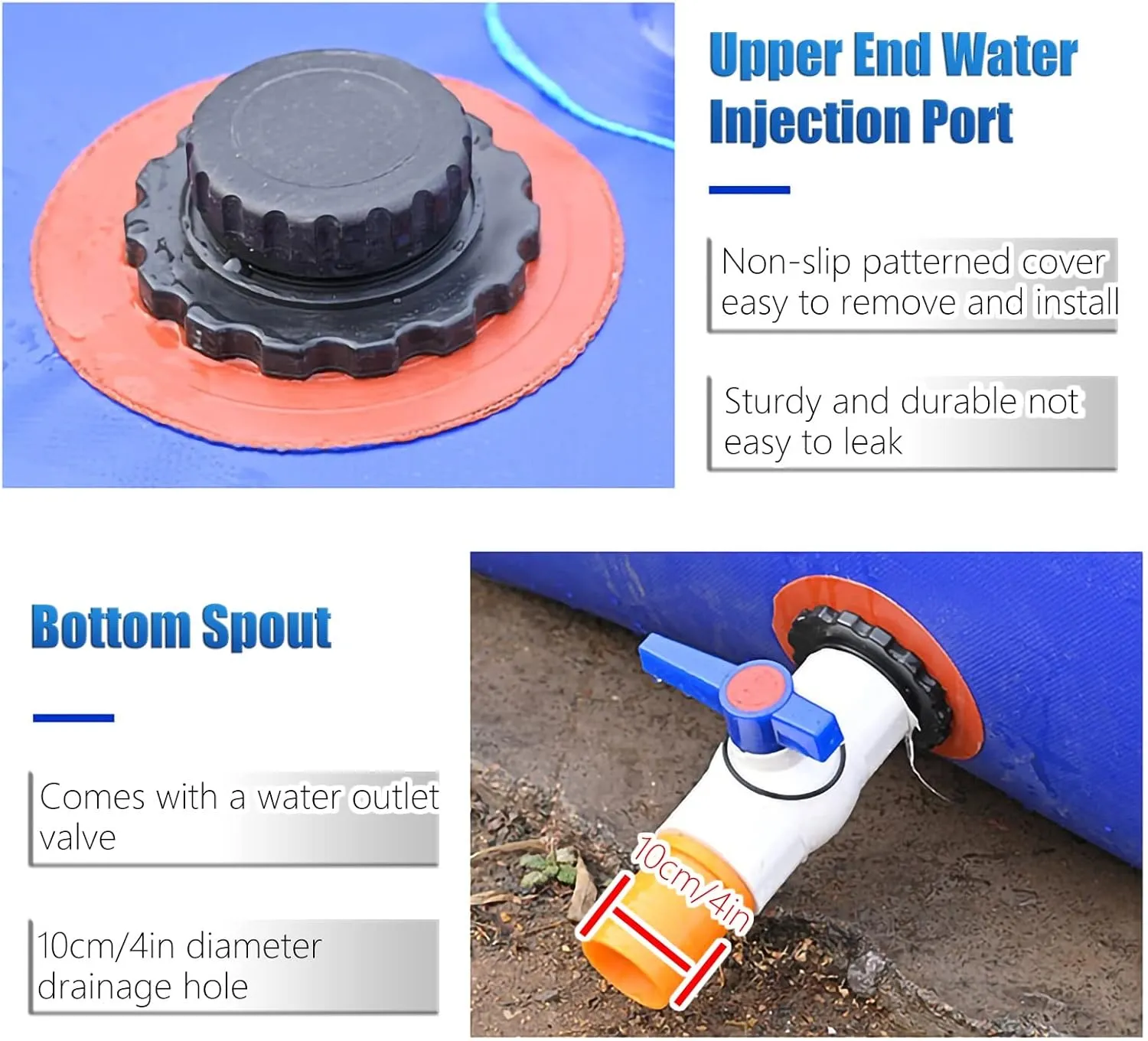 Emergency Water Tank Water Bag Bath Tub Water Bladder Tanks Agricultural Irrigation/Campervan Pickup Truck/Camping Trailer, Portable Soft Emergency Water Storage, for Emergency Water Storage/