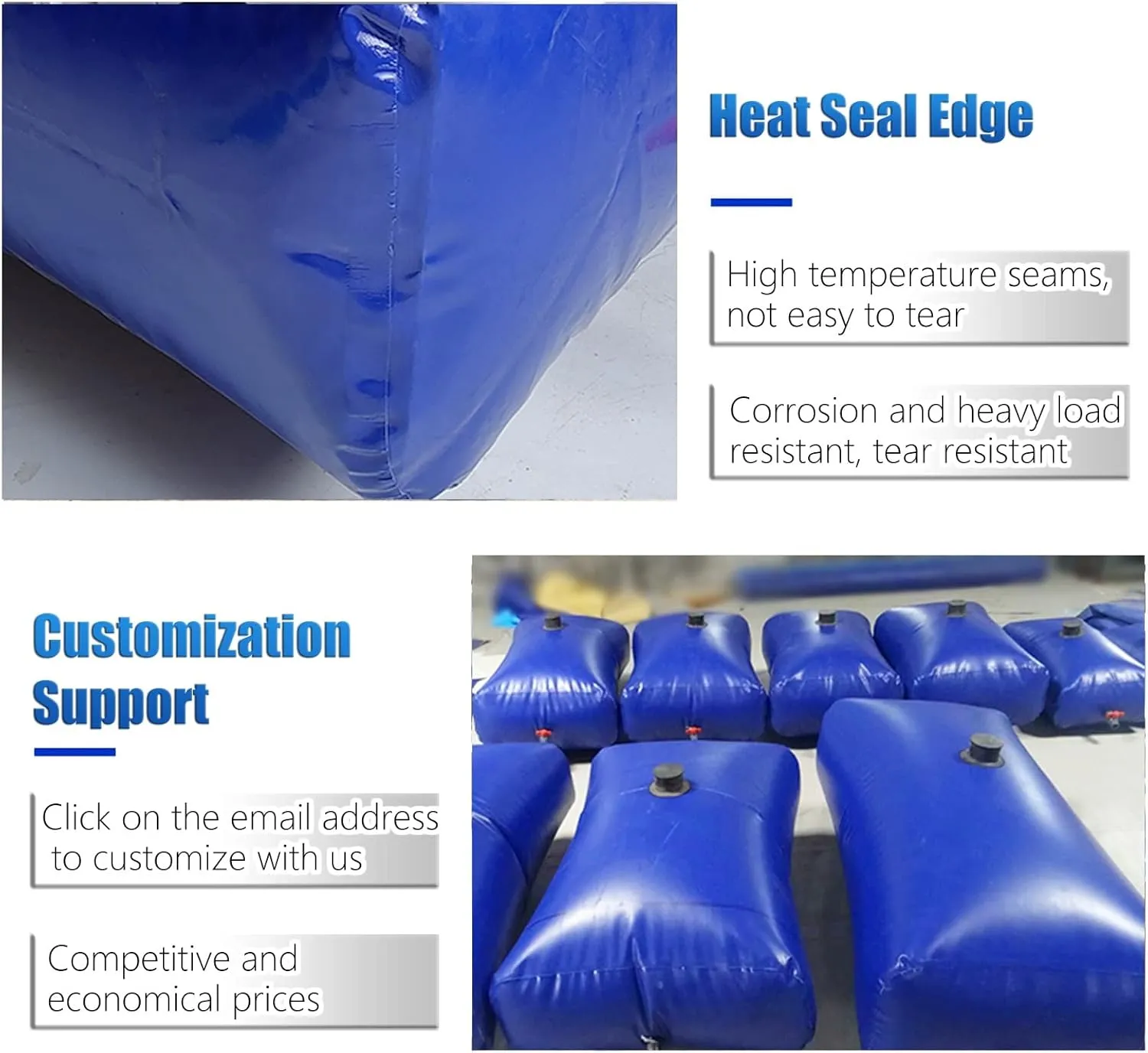Emergency Water Tank Water Bag Bath Tub Water Bladder Tanks Agricultural Irrigation/Campervan Pickup Truck/Camping Trailer, Portable Soft Emergency Water Storage, for Emergency Water Storage/