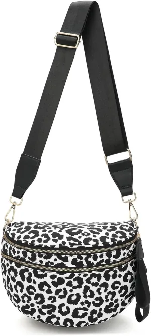 Emmafy Crossbody Bag for Women 2025–Trendy Checkered Purse with Adjustable Strap, Water-Resistant Nylon, Spacious Fanny Pack