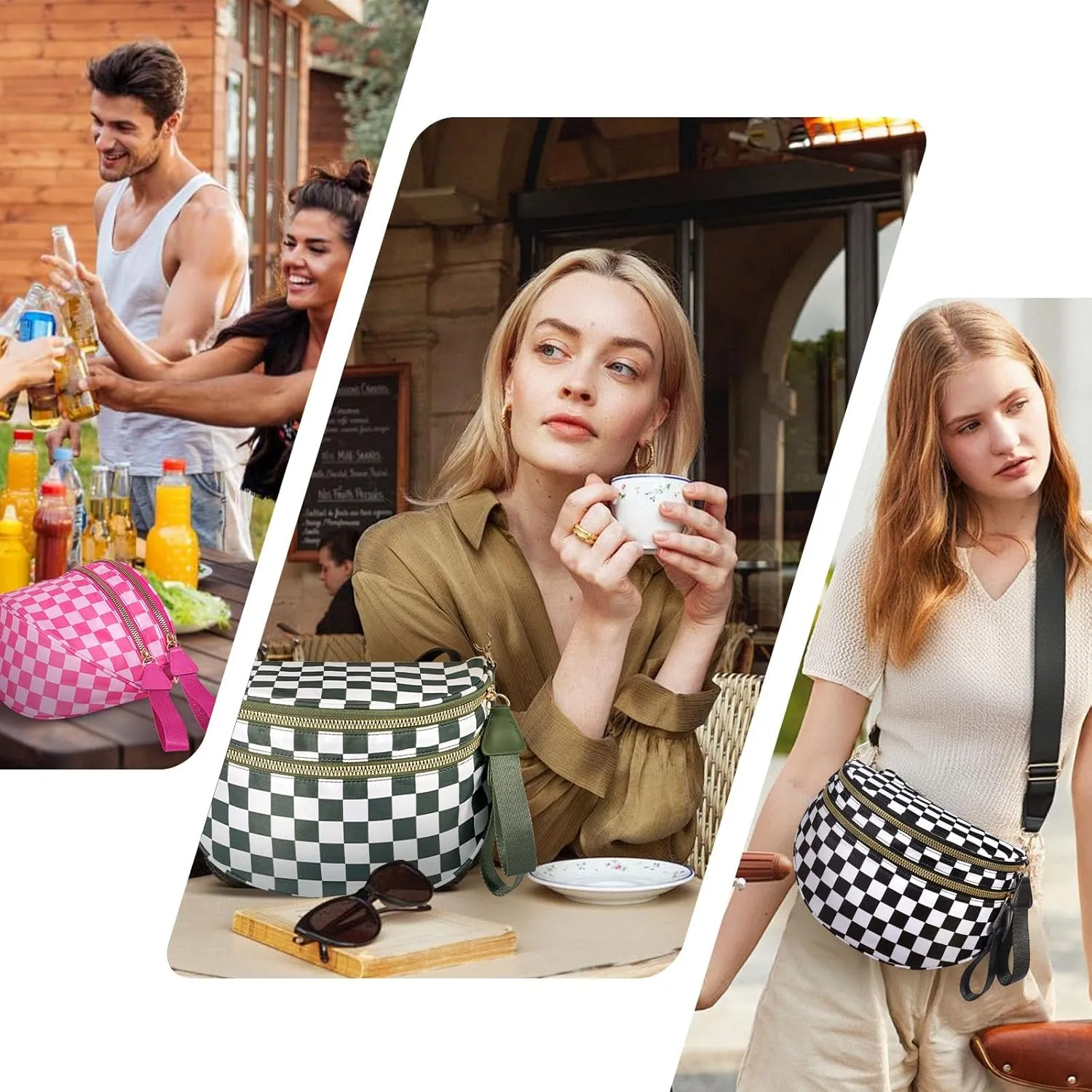 Emmafy Crossbody Bags For Women–Go Free The Roomiest Crossbody,Trendy Checkered Purse With Adjustable Strap,Water-Resistant