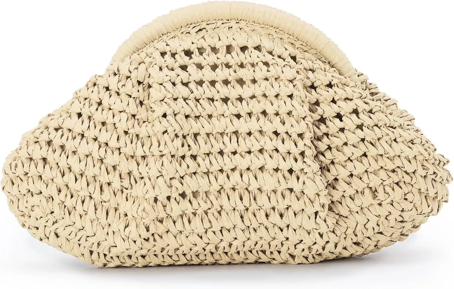 Emprier Dumpling Straw Clutch Purse for Women Cloud Purse Crossbody Shoulder Handbag Summer Beach Woven Bag