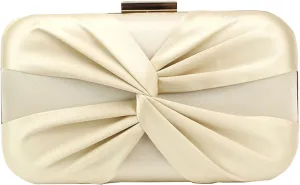 Evening Bag Clutch Purses for Women Pleated Satin Formal Handbag Simple Classy Purse with Detachable Chain