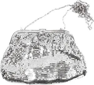 Evening Clutch Small Brass Metal Mesh Purse Party Bridal Prom