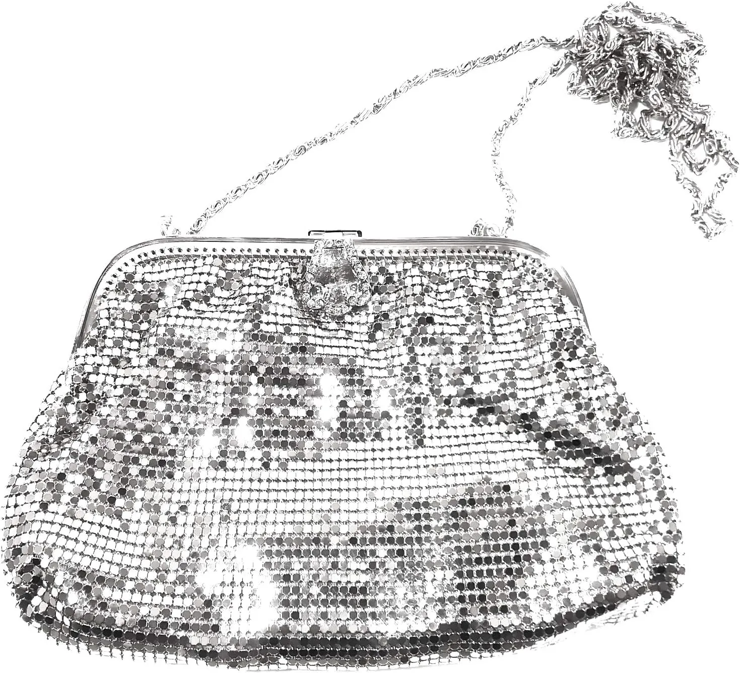 Evening Clutch Small Brass Metal Mesh Purse Party Bridal Prom