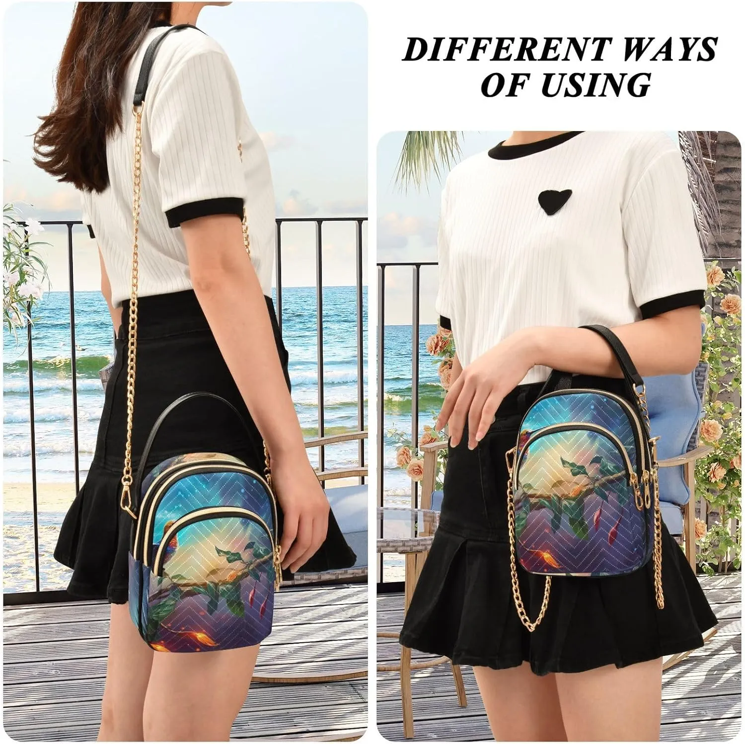 Fantasy Sea Of Clouds And Whale Women's Crossbody Sling Handbags, Womens Crossbody Travel Bag, Stylish Crossbody Bags