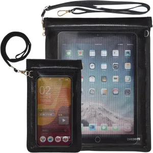 Faraday Bag for Tablets, 2 Pack Faraday Bags for Phones with Adjustable Straps, RFID Blocking Bag with Lanyard Anti-Hacking, Key Fob Protector Anti-Theft, Faraday Pouch Fire Resistant Faraday Cage