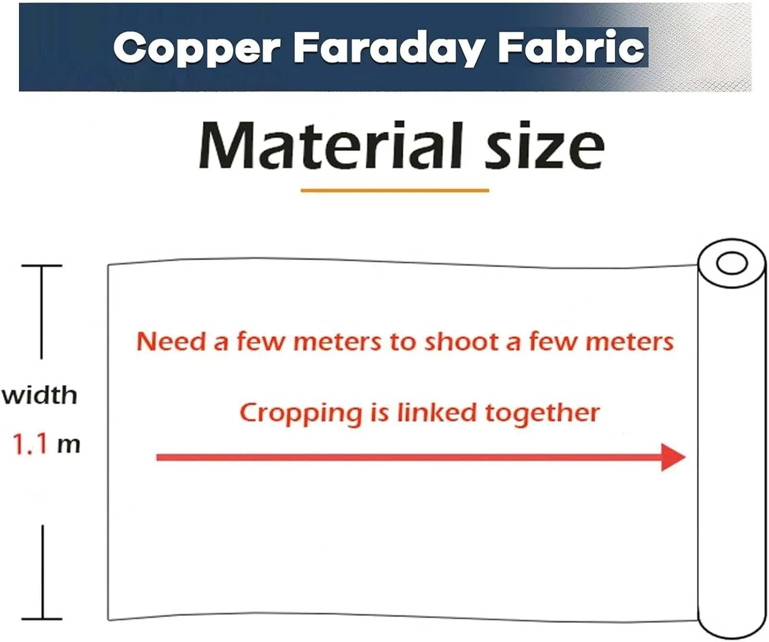 Faraday Cloth EMP Proof Faraday Fabric EMP Cloth Faraday Bags EMP Proof Conductive Material Cover for WiFi, Cell, Bluetooth, RFID, Shields RF,gold-10x1.1m
