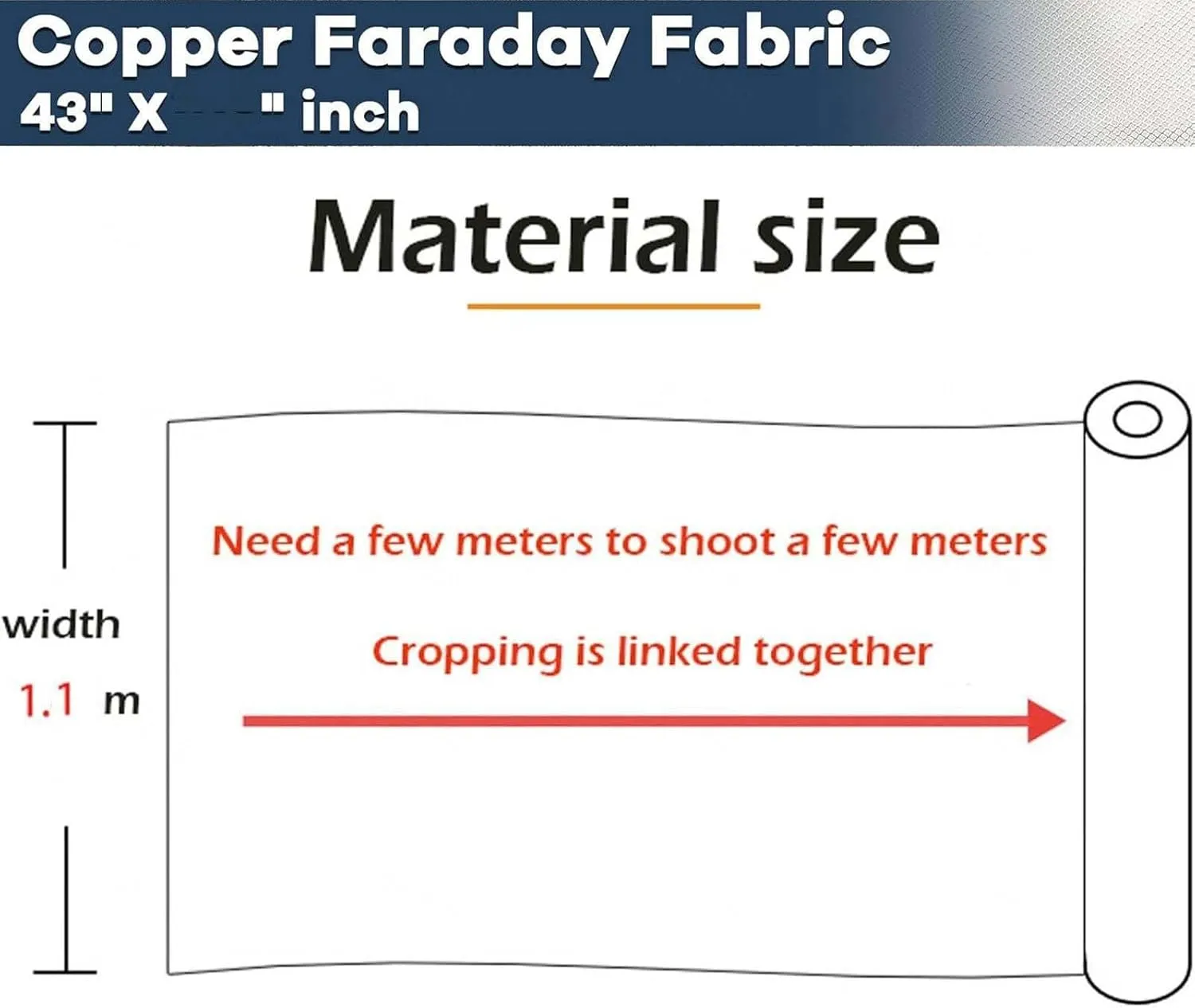 Faraday Fabric Military Grade Conductive Faraday Bags Military Grade Fabric Anti Radiation EMI Shielding Interference Signal Blocking RFID RF Shield,silver-5x1.1m