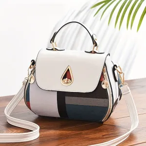 Fashion Plaid Pattern Handbags, Small Zipper Decor Crossbody Bag, Women's Turn Lock Flap Purses