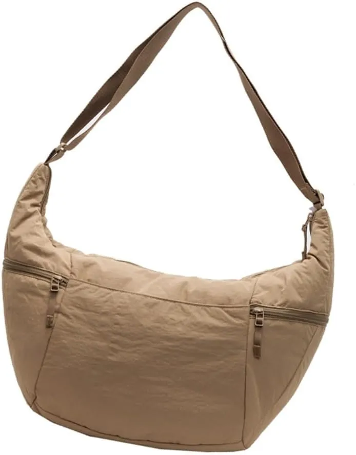 Fashionable Half Moon Crossbody Bag for Women Casual Satchel Practical Nylon Shoulder Bags for Everyday Needs