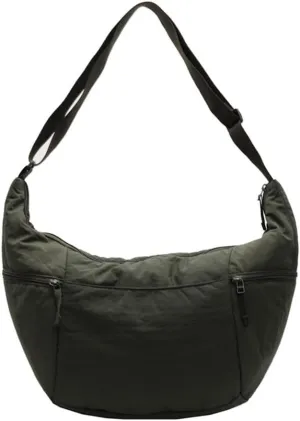 Fashionable Half Moon Crossbody Bag for Women Casual Satchel Practical Nylon Shoulder Bags for Everyday Needs
