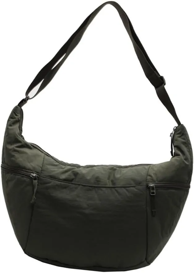 Fashionable Half Moon Crossbody Bag for Women Casual Satchel Practical Nylon Shoulder Bags for Everyday Needs