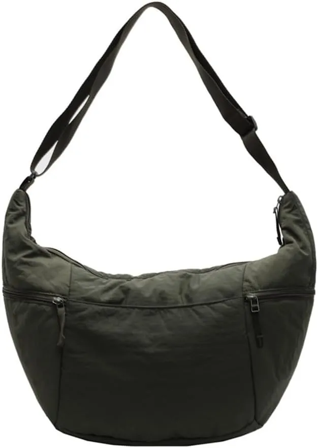 Fashionable Half Moon Crossbody Bag for Women Casual Satchel Practical Nylon Shoulder Bags for Everyday Needs