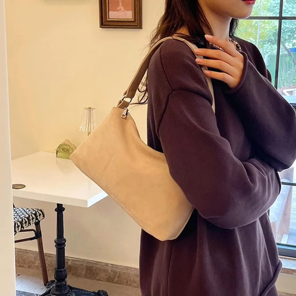 Fashionable Underarm Purse Casual Cylinder Satchel PU Leather Elegant Solid Color Shoulder Bag for Various Occasion
