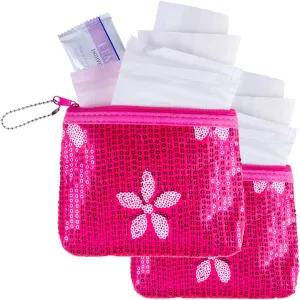First Period Kit To-go! - Organic Biodegradable Tween Pads & Liner - Period Bags for Teen Girls for School - Period Pouch & Teen Pads for Girls Ages 11-14, Teen Pads for Periods - Pads for Teens Girls