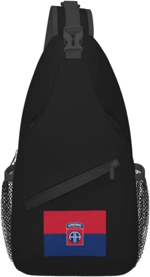Flag of the United States Army 82nd Airborne Division Crossbody Bags For Women Men Chest Backpack Gym Shoulder Bag Travel Outdoor Sports Casual Crossbody Bags