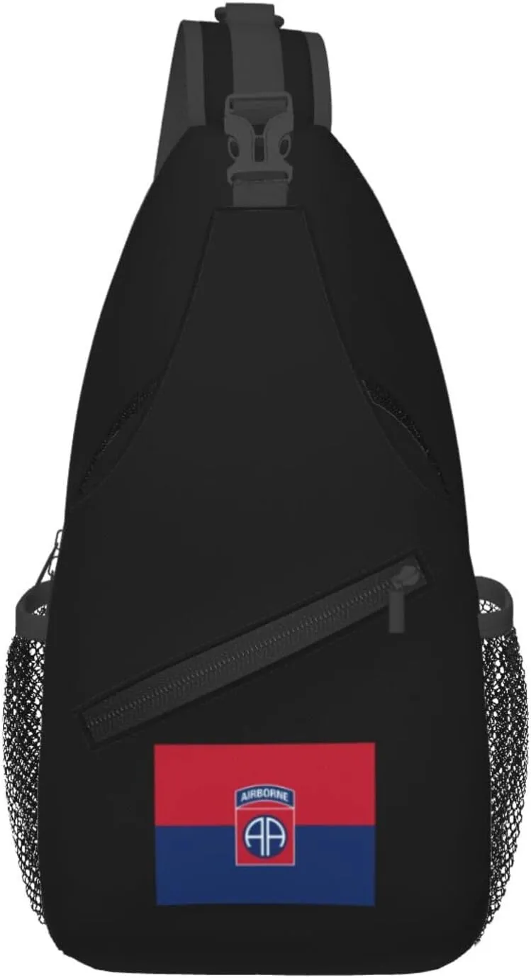 Flag of the United States Army 82nd Airborne Division Crossbody Bags For Women Men Chest Backpack Gym Shoulder Bag Travel Outdoor Sports Casual Crossbody Bags
