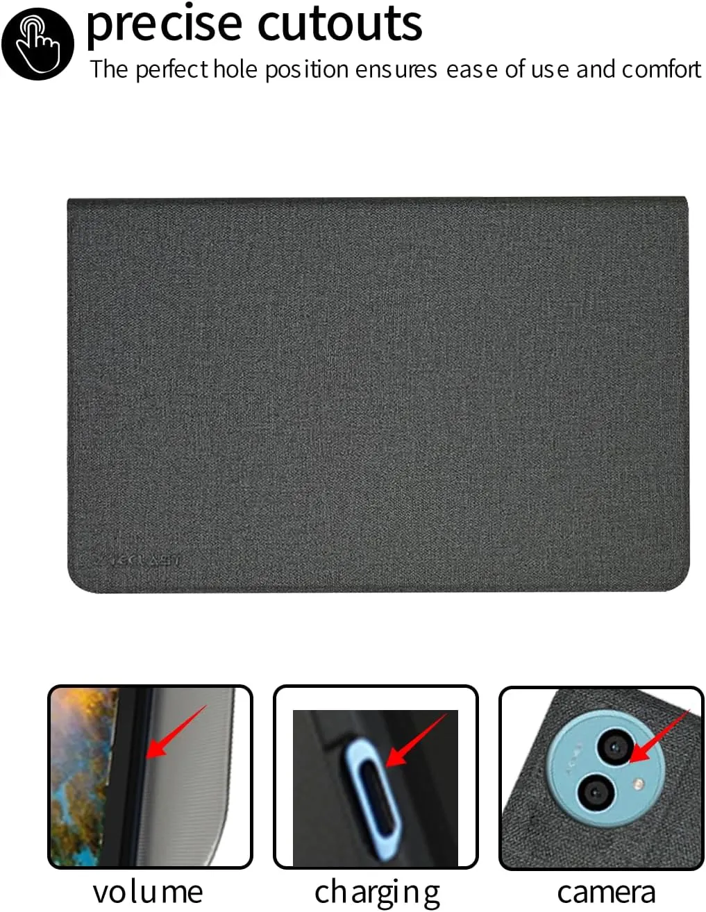 for Teclast P50 11" Tablet Case Ultra Slim PU Leather Folding Protective Cover Case with Soft TPU Back Shell Full Protection Scratch Resistant for Teclast P50 2024(Grey)