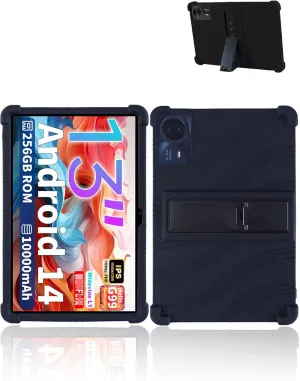 for TECLAST T65max 13 Inches Android 14 Tablet 2024 New Tablet Model Case,Soft Silicone Adjustable Stand Cover Lightweight Kids Friendly,Black.